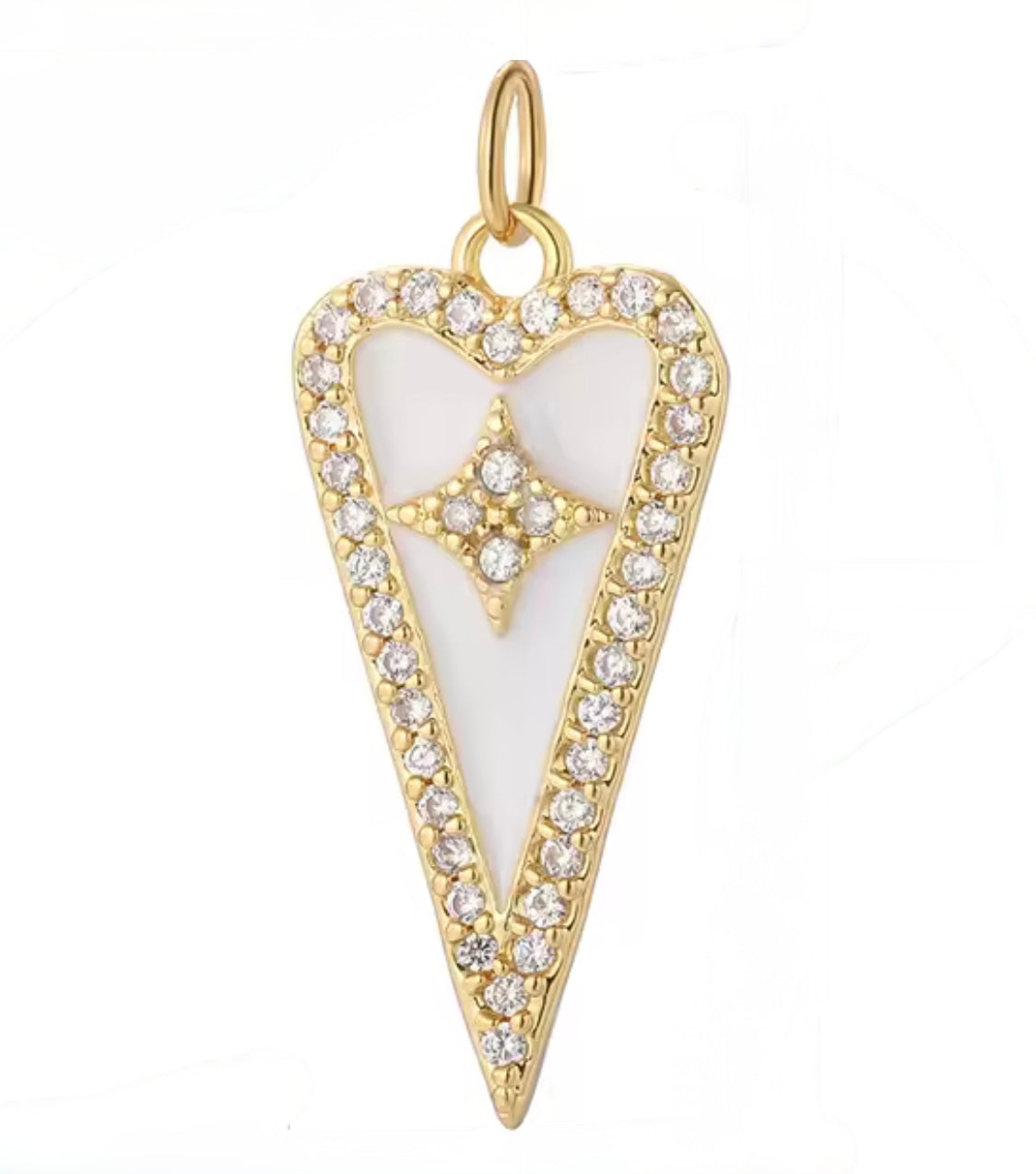 White Heart Diamond Charm