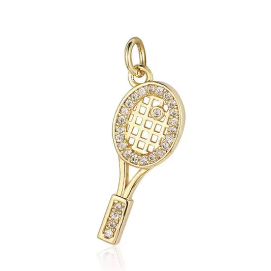 Gold Tennis Racket Charm
