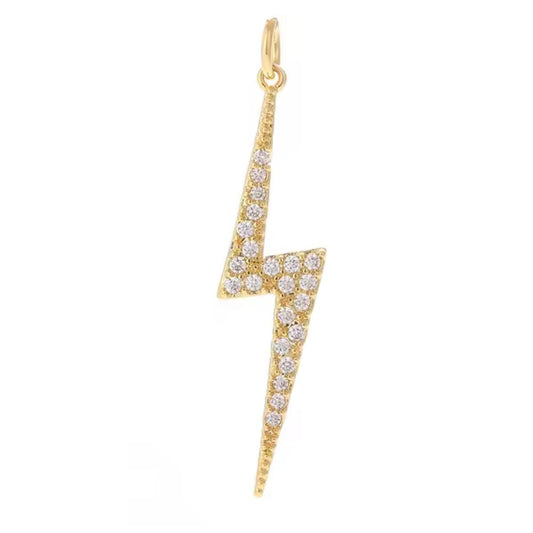 Gold Lightening Bolt Charm