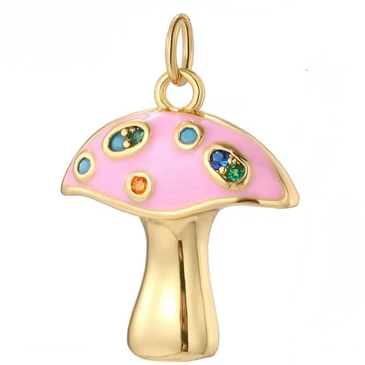 Pink Mushroom Charm