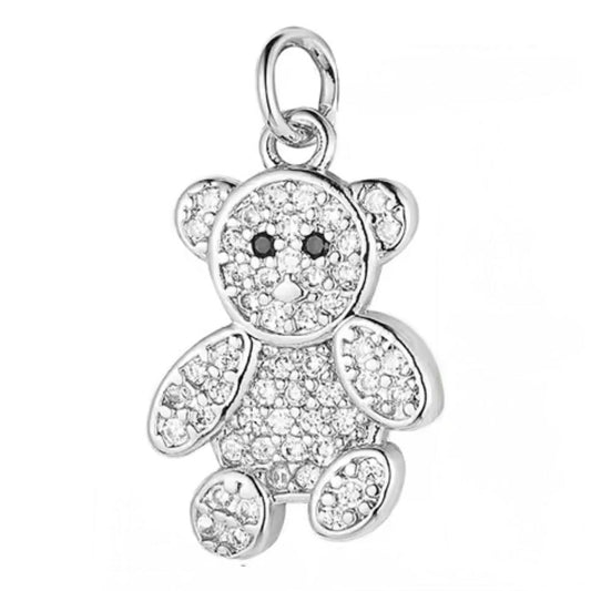 Silver Teddy Bear Charm