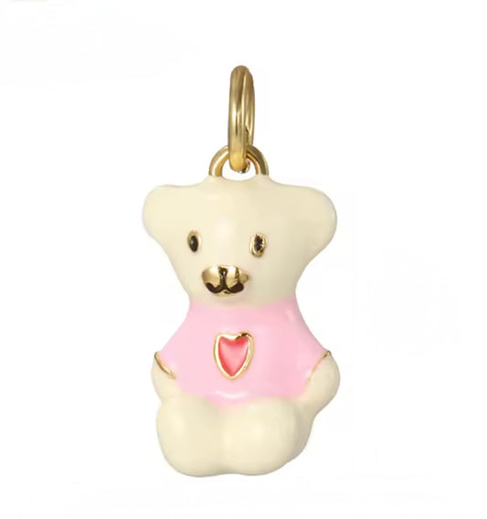 White & Pink Bear Charm