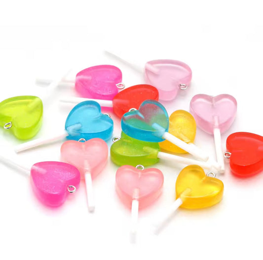 Heart-Shaped Lollipop Charm